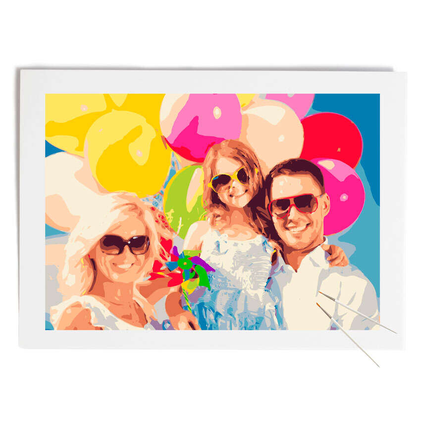 Set personalizzato di Dipingi con i Numeri con un ritratto di famiglia